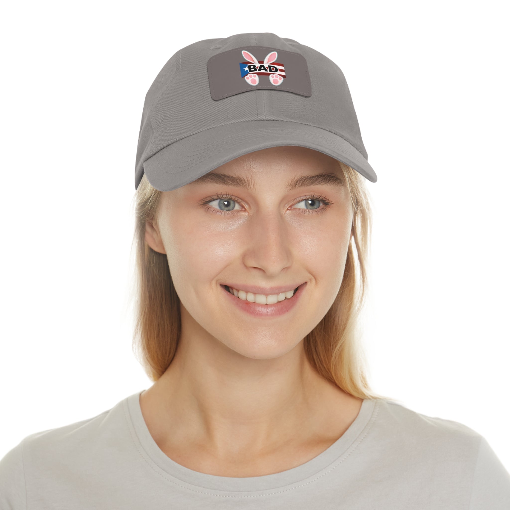 Dad Hat — "Puerto Rico Bunny" Leather Patch Baseball Cap