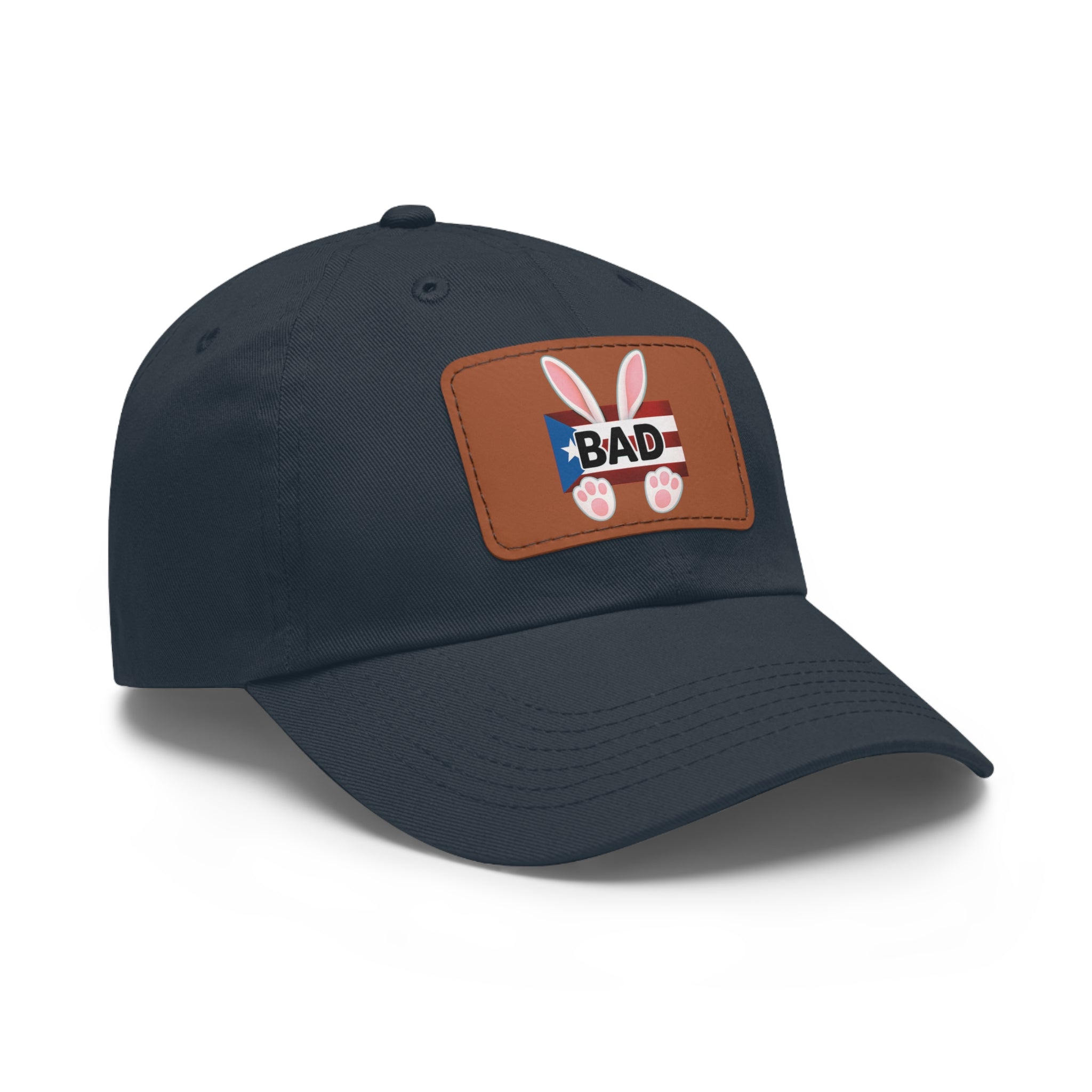 Dad Hat — "Puerto Rico Bunny" Leather Patch Baseball Cap