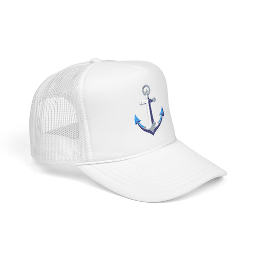 Anchor Sequin Trucker Hat — Nautical Foam Cap