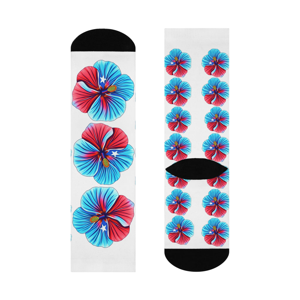 Pride Puerto Rico Themed Cushioned Crew Socks - Puerto Rican Pride