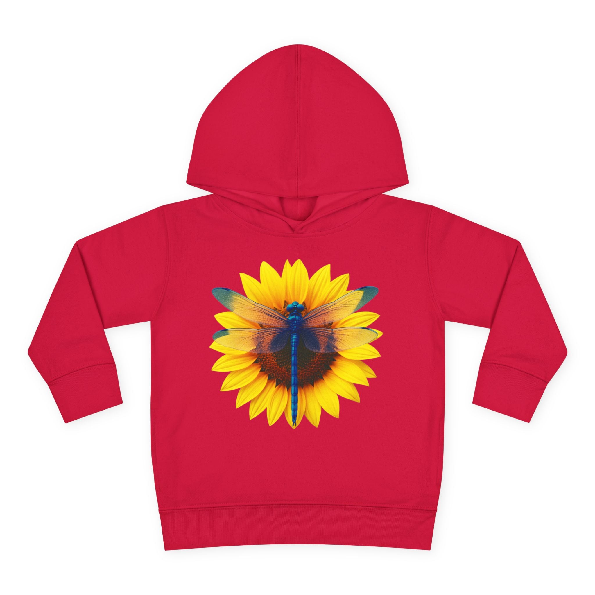 Toddler Hoodie — Sunflower Dragonfly Graphic Pullover
