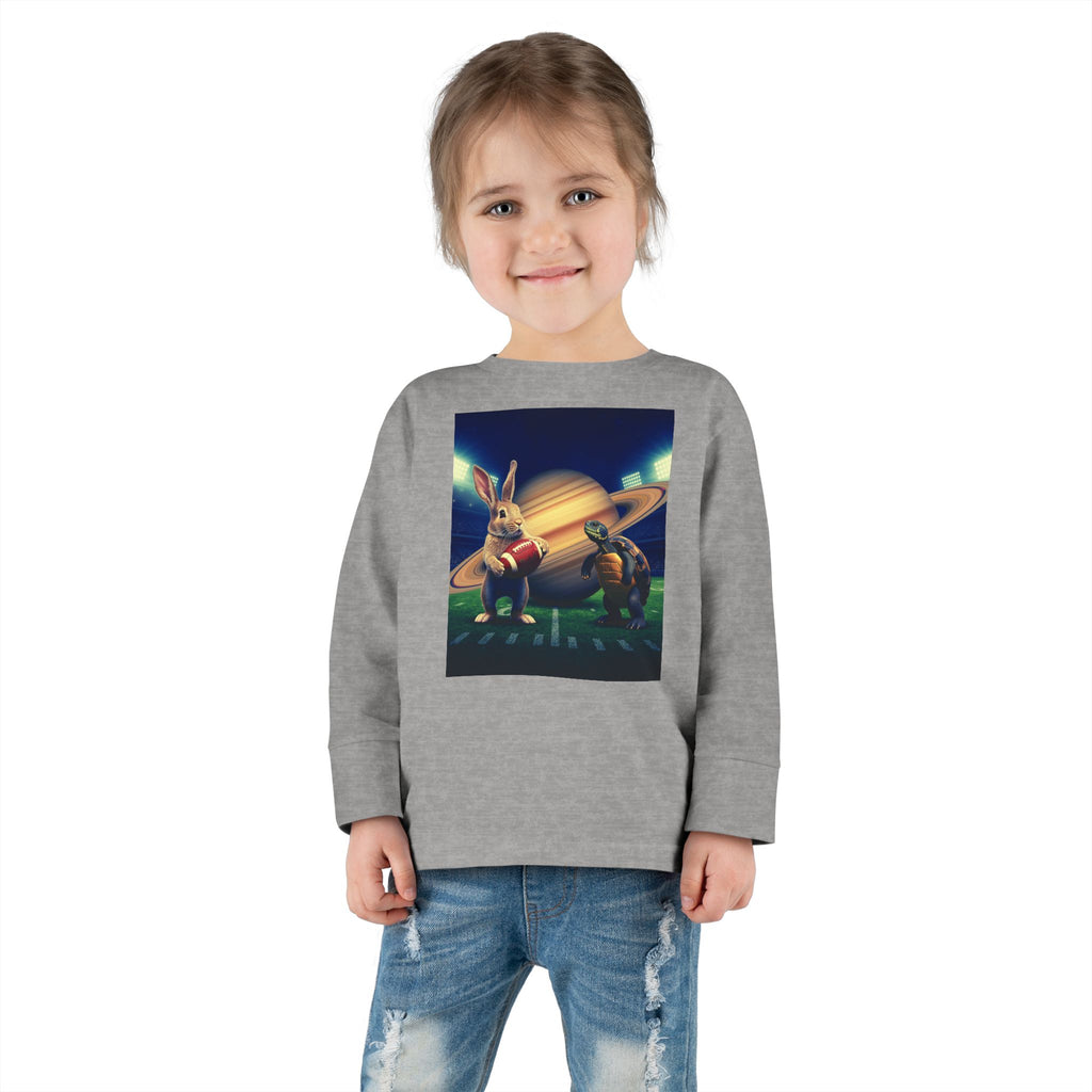 Toddler Long Sleeve Tee — Saturno Football Bunny Space Print
