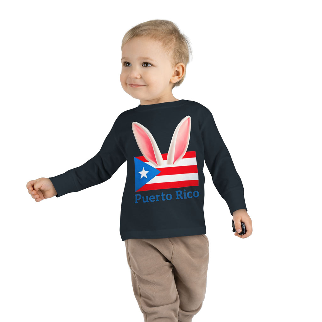 Puerto Rico Bunny Ears Toddler Long Sleeve Tee