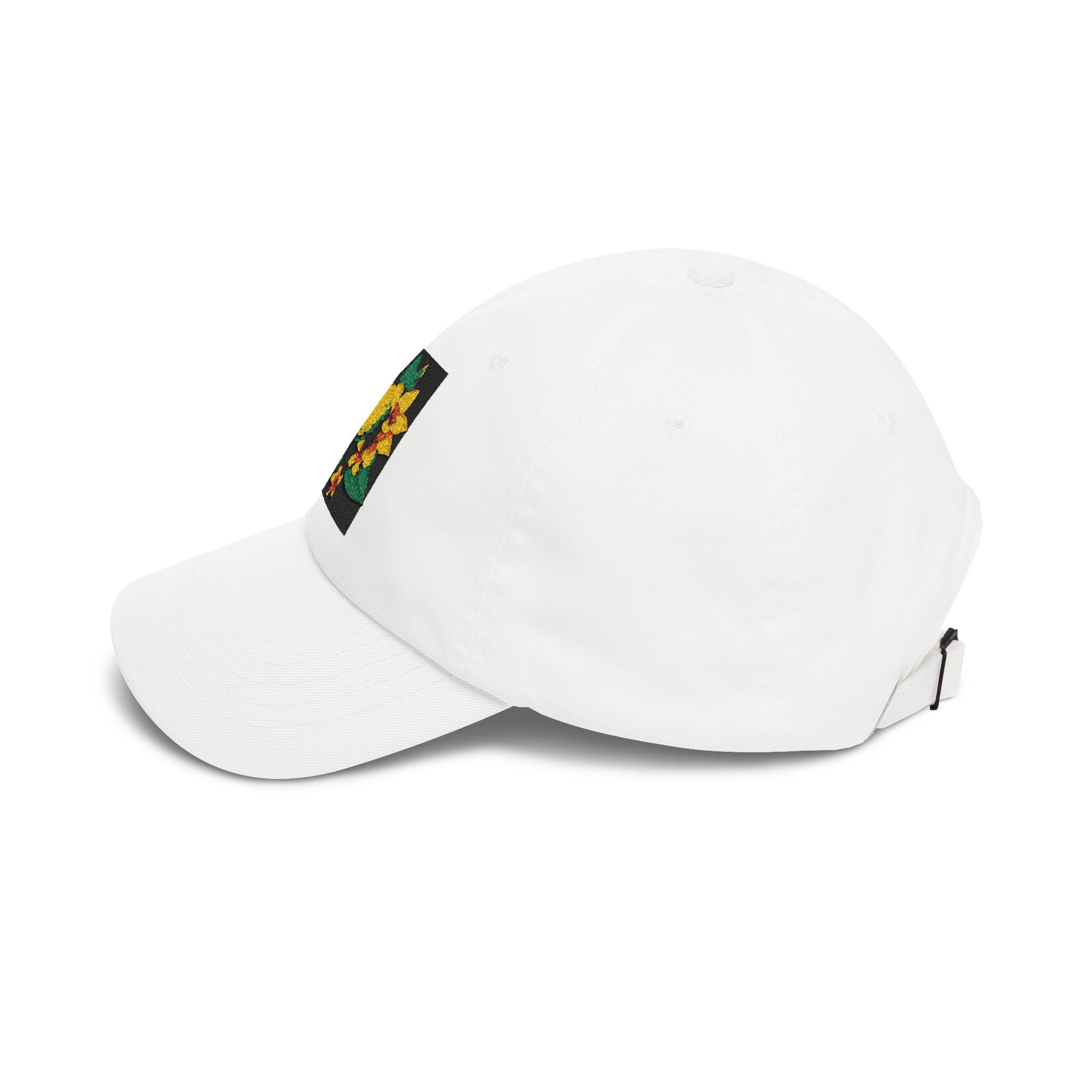Dad Cap with Embroidered Yellow / Green Golf Tropical Patch — Floral Baseball Hat Casual Wear