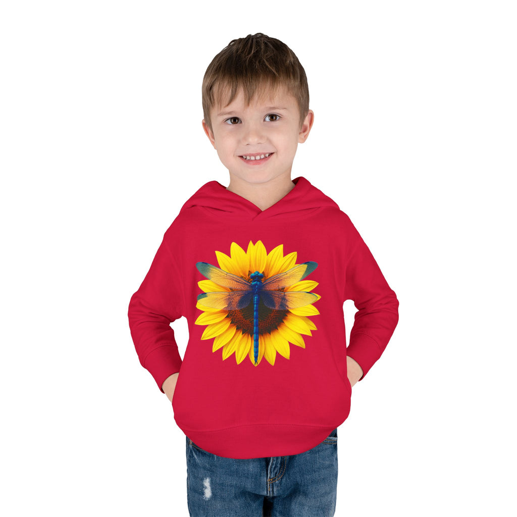 Toddler Hoodie — Sunflower Dragonfly Graphic Pullover