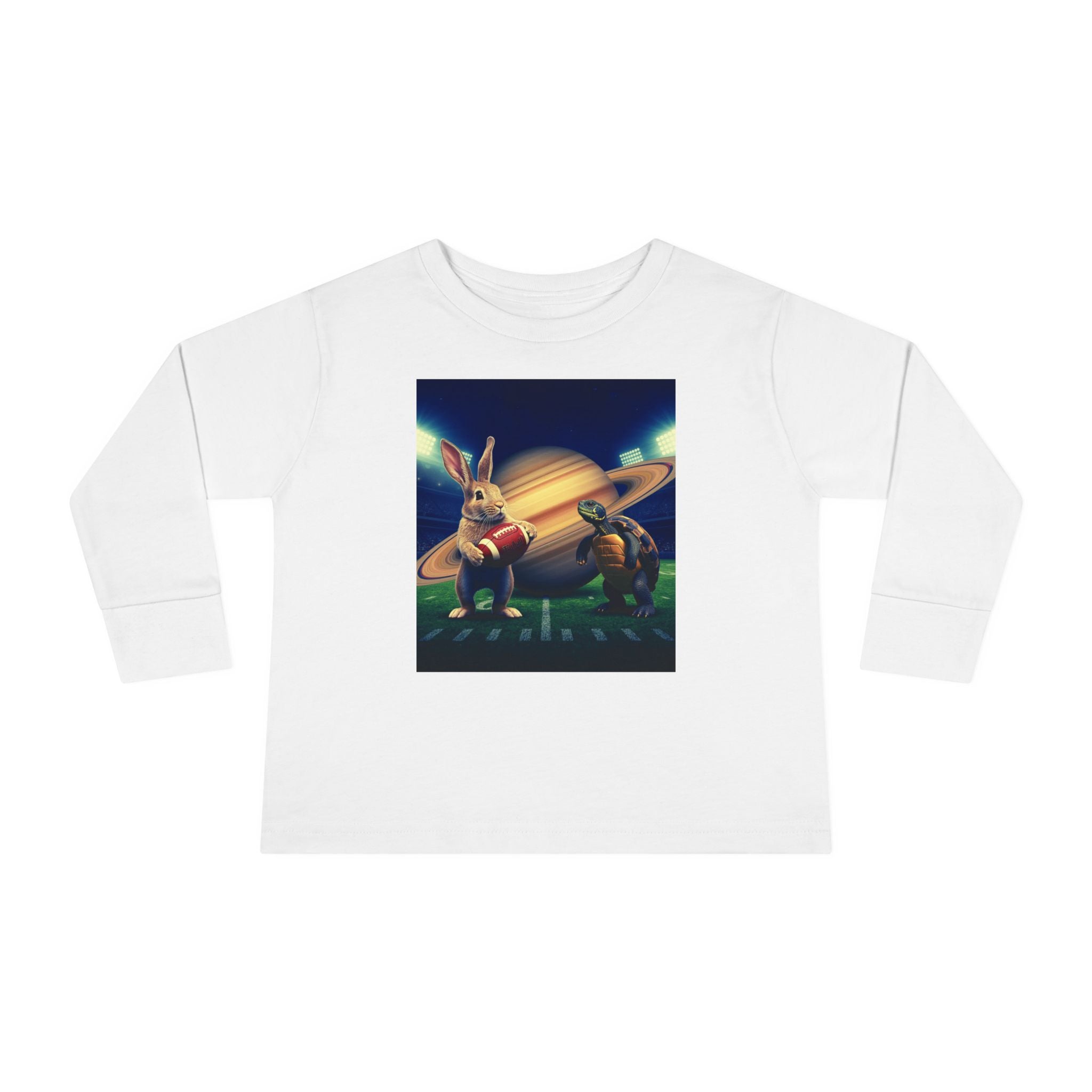 Toddler Long Sleeve Tee — Saturno Football Bunny Space Print