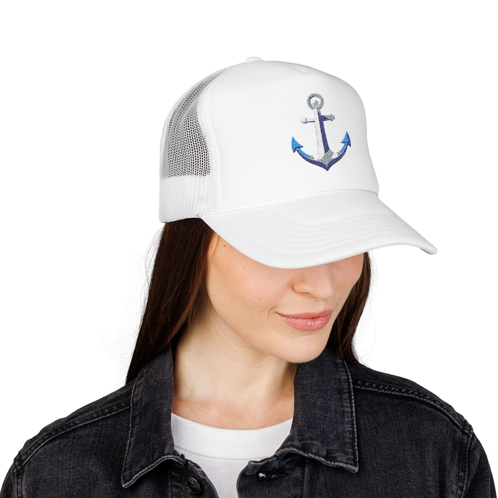 Anchor Sequin Trucker Hat — Nautical Foam Cap