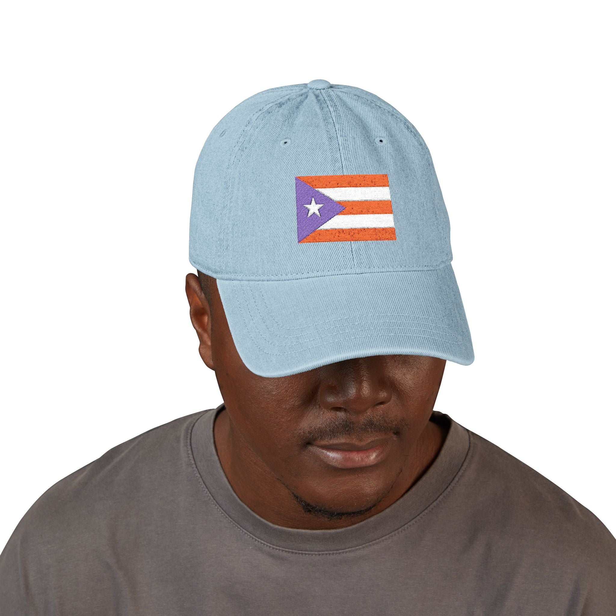 Puerto Rico Flag Themed Embroidery Denim Hat — Puerto Rico Baseball Cap