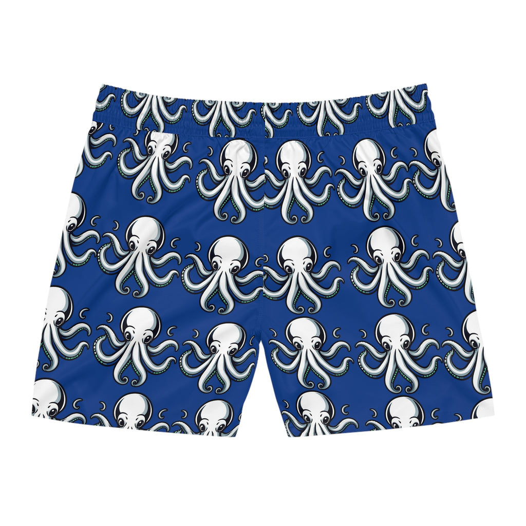 Octopus Print Men's Swim Shorts — Blue Octopus 95% polyester, 5% spandex