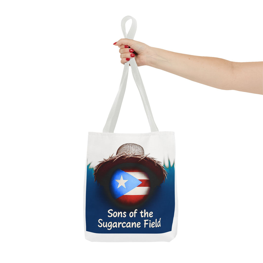 Sons of the Sugarcane Field Tote Bag — Puerto Rican Pride Straw Hat Design