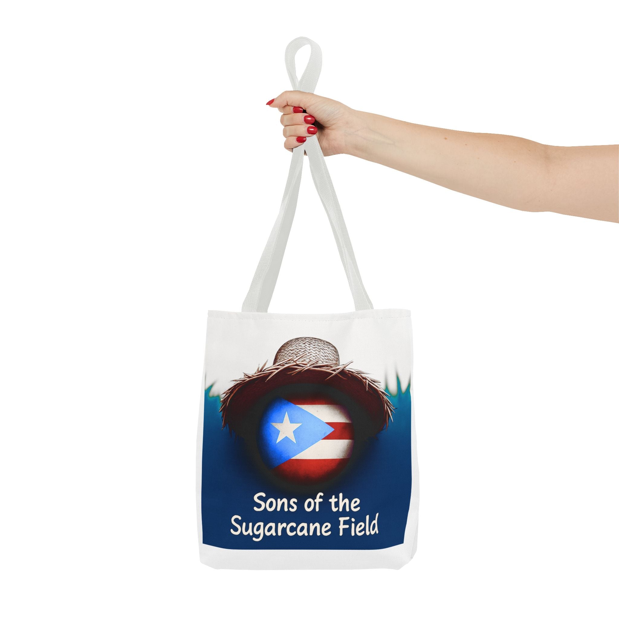 Sons of the Sugarcane Field Tote Bag — Puerto Rican Pride Straw Hat Design