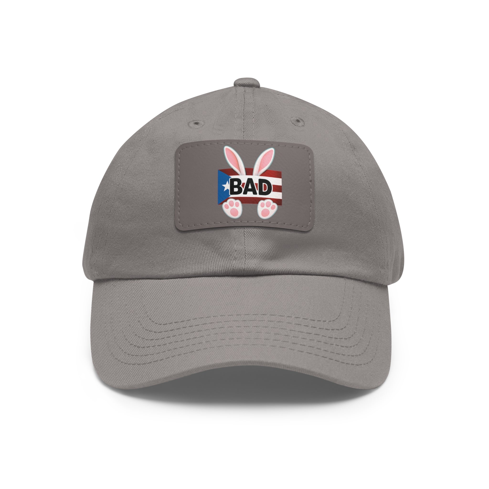 Dad Hat — "Puerto Rico Bunny" Leather Patch Baseball Cap
