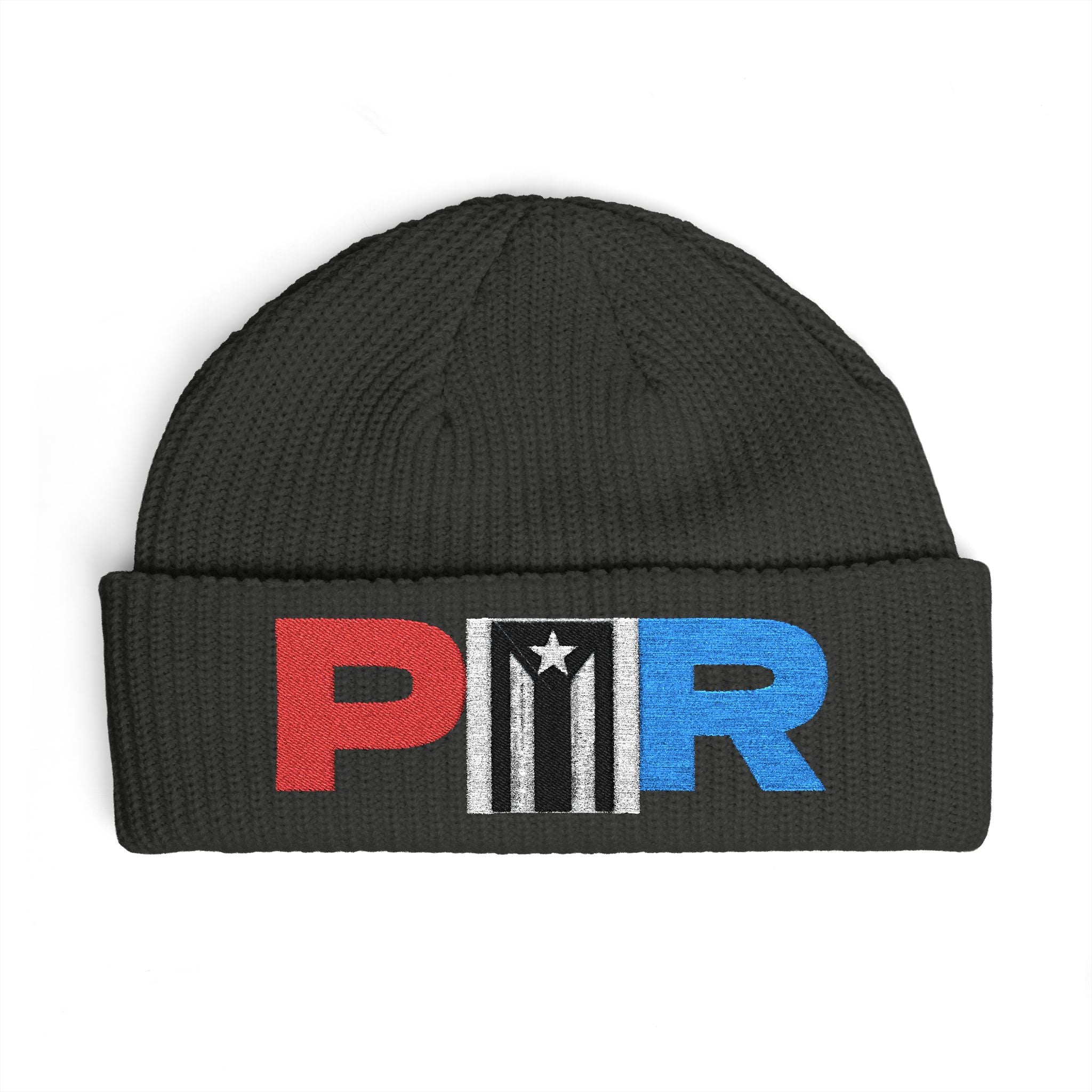 Puerto Rico Resistencia Flag Cuff Beanie — Embroidered Boricua Pride Knit Hat