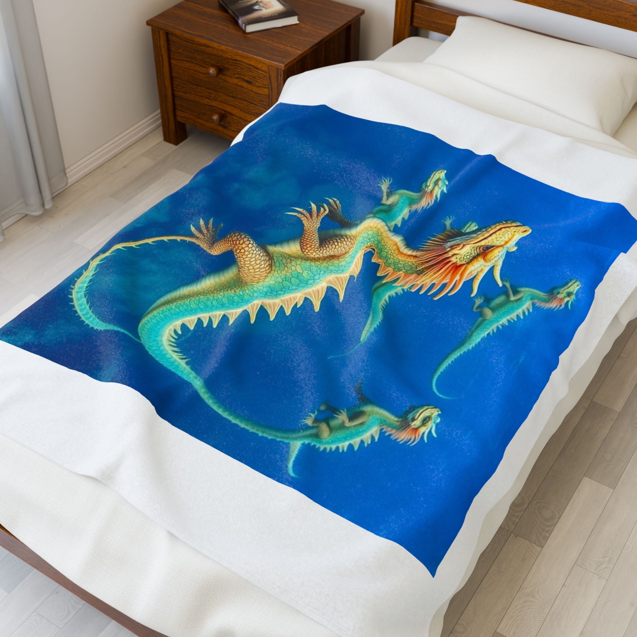 Blue Sea Velveteen Plush Blanket — Blue Sea Adventures Throw
