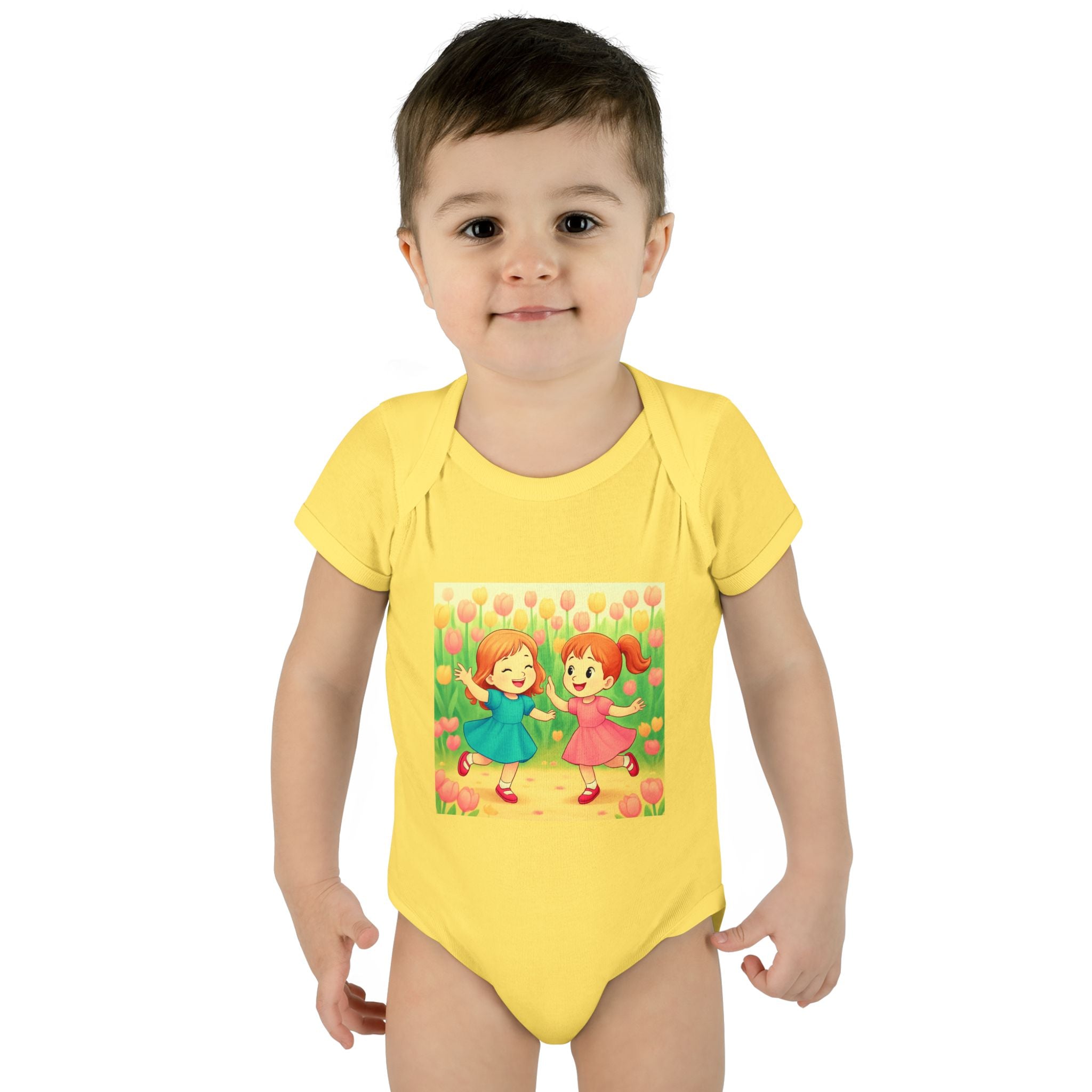 Baby Bodysuit — Spring Tulips Flowers