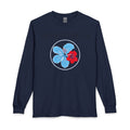 Red, White and "Azure" Blue Hibiscus Long Sleeve T-Shirt | Puerto Rico Love