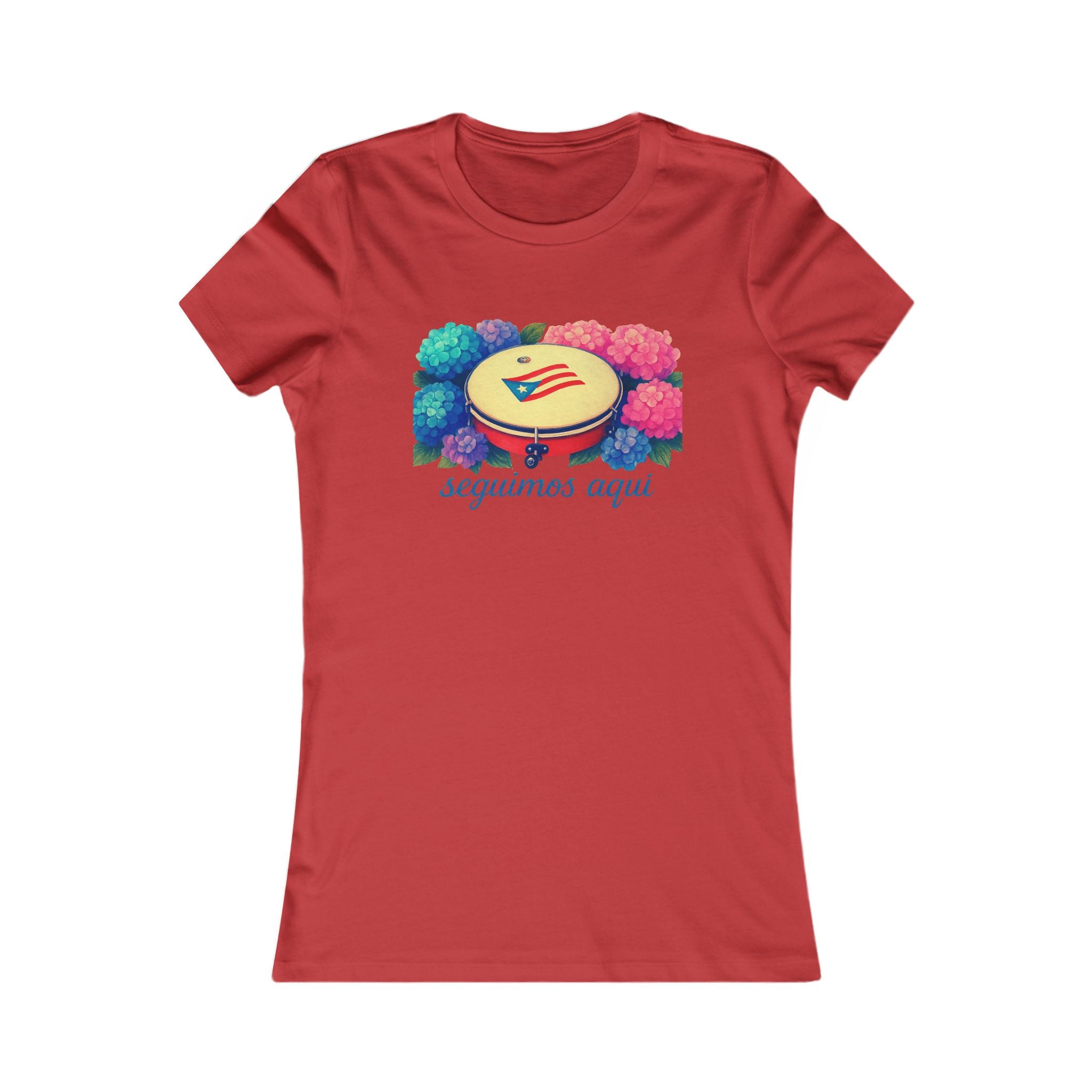 Women's Tee — 'seguimos aquí' Floral Plenera Puerto Rican Design
