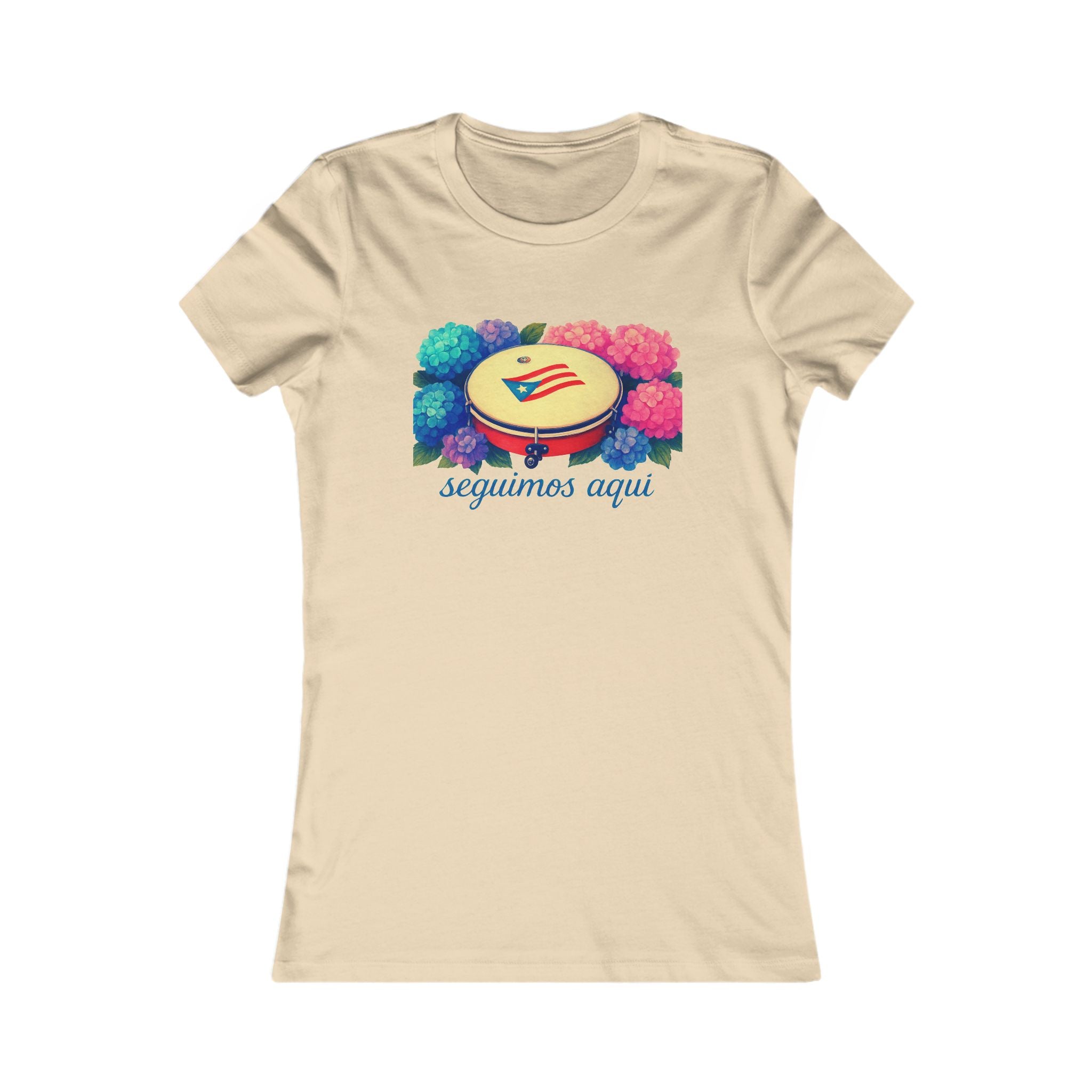 Women's Tee — 'seguimos aquí' Floral Plenera Puerto Rican Design