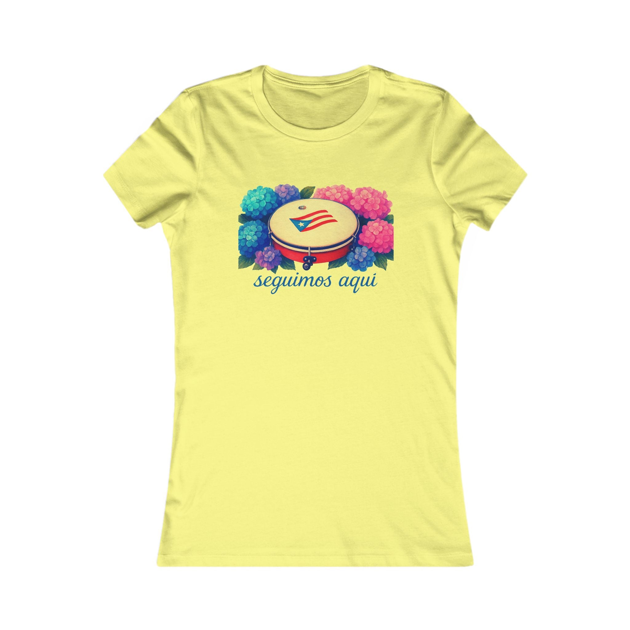 Women's Tee — 'seguimos aquí' Floral Plenera Puerto Rican Design