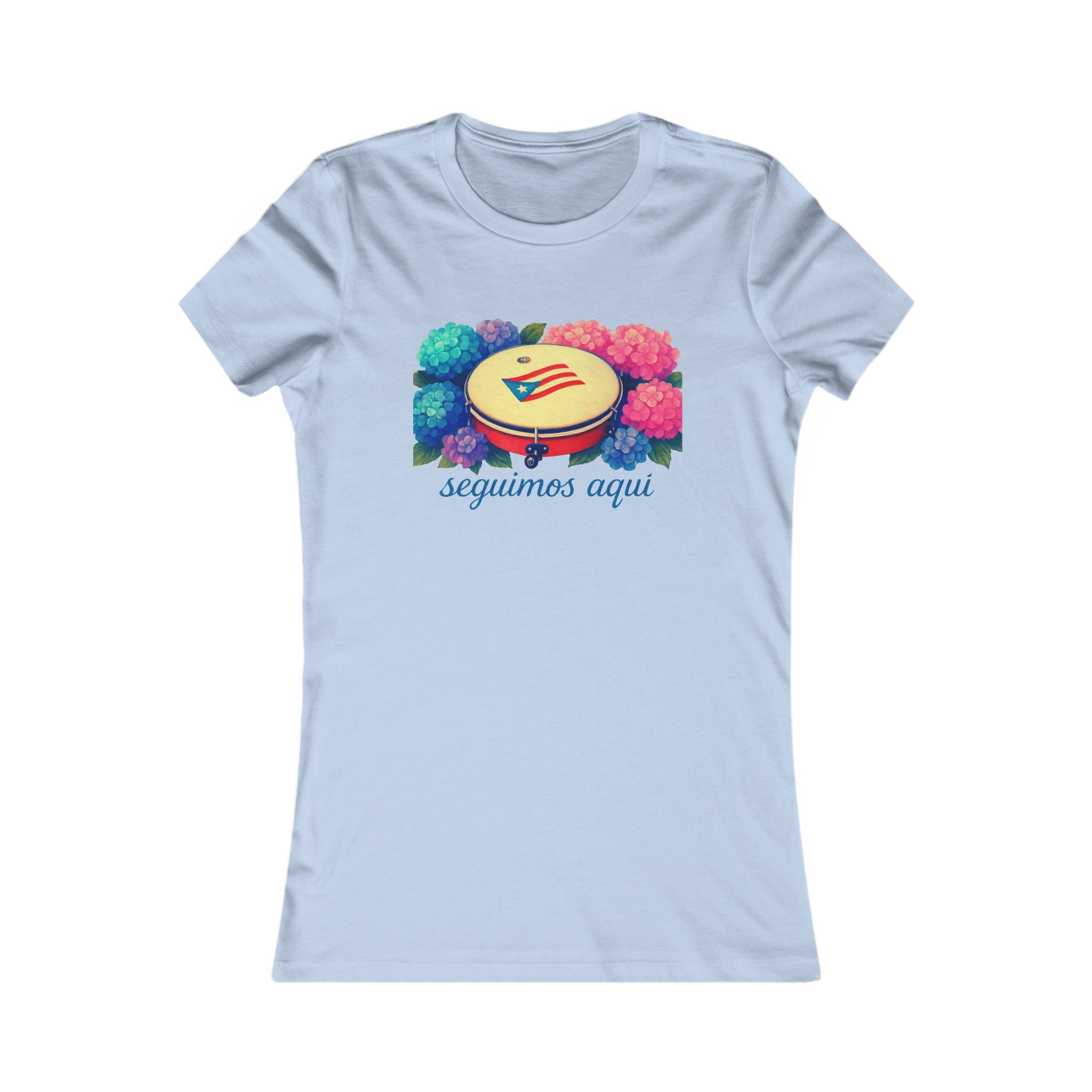 Women's Tee — 'seguimos aquí' Floral Plenera Puerto Rican Design