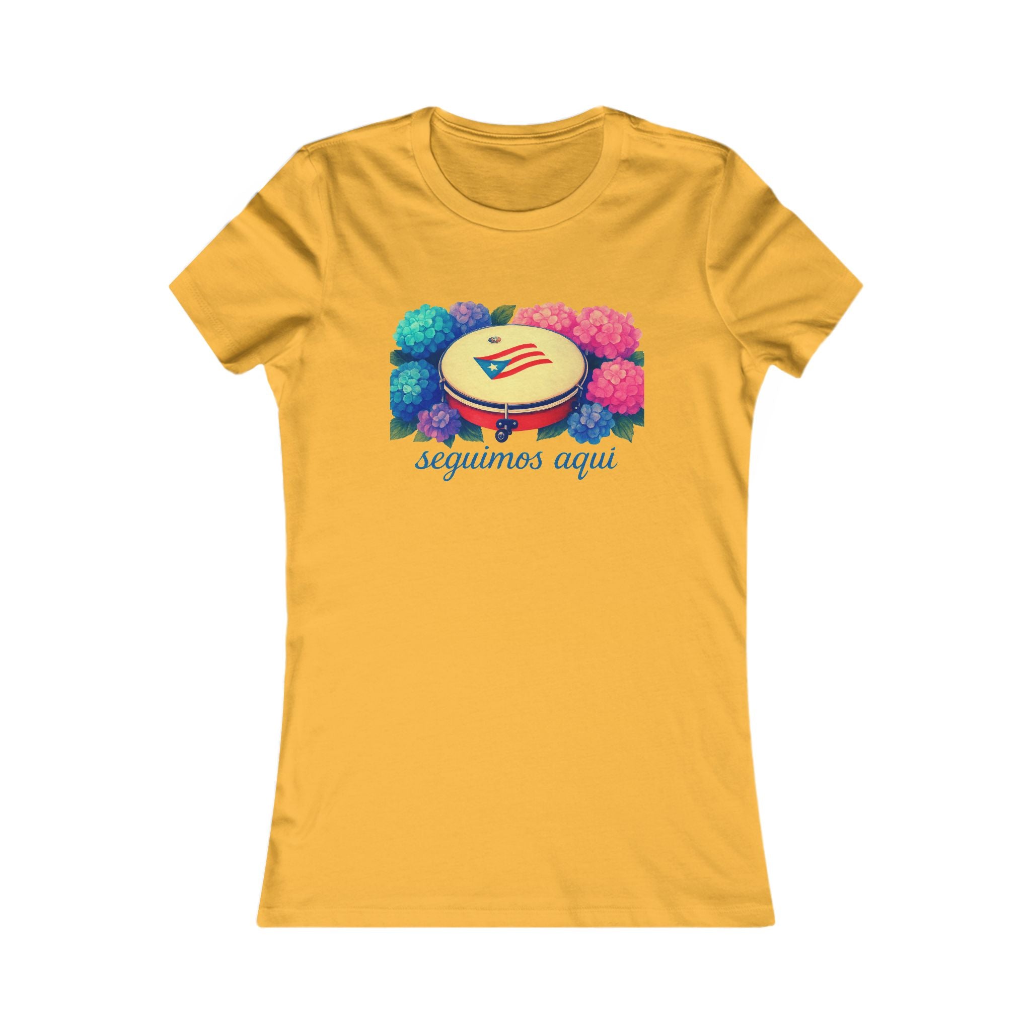Women's Tee — 'seguimos aquí' Floral Plenera Puerto Rican Design