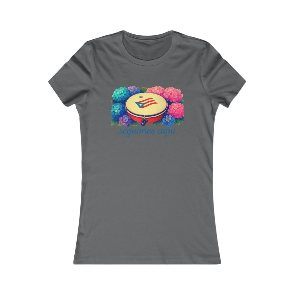 Women's Tee — 'seguimos aquí' Floral Plenera Puerto Rican Design