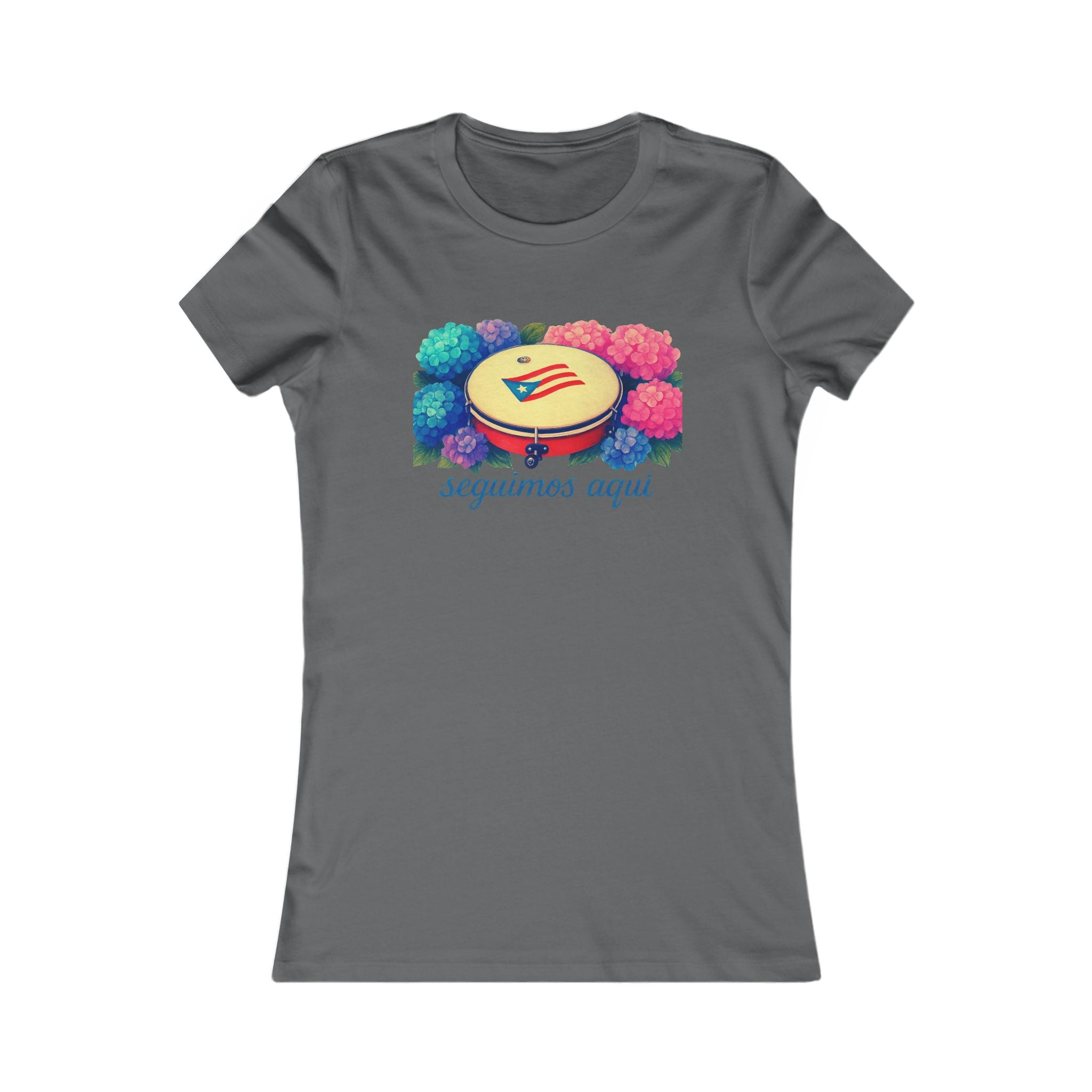 Women's Tee — 'seguimos aquí' Floral Plenera Puerto Rican Design