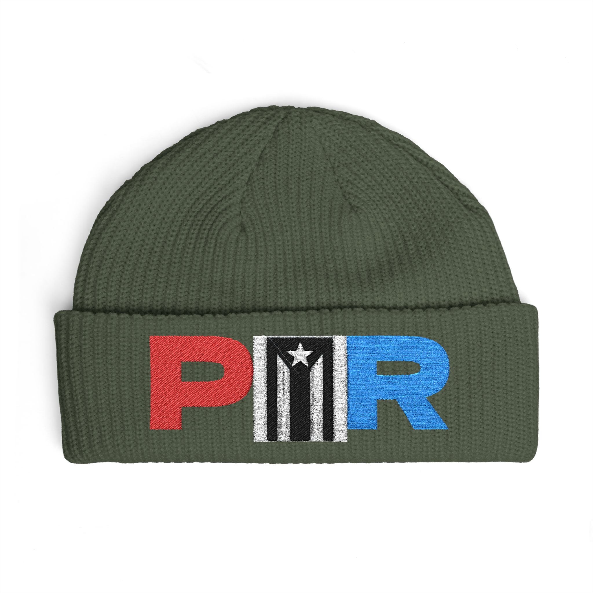 Puerto Rico Resistencia Flag Cuff Beanie — Embroidered Boricua Pride Knit Hat