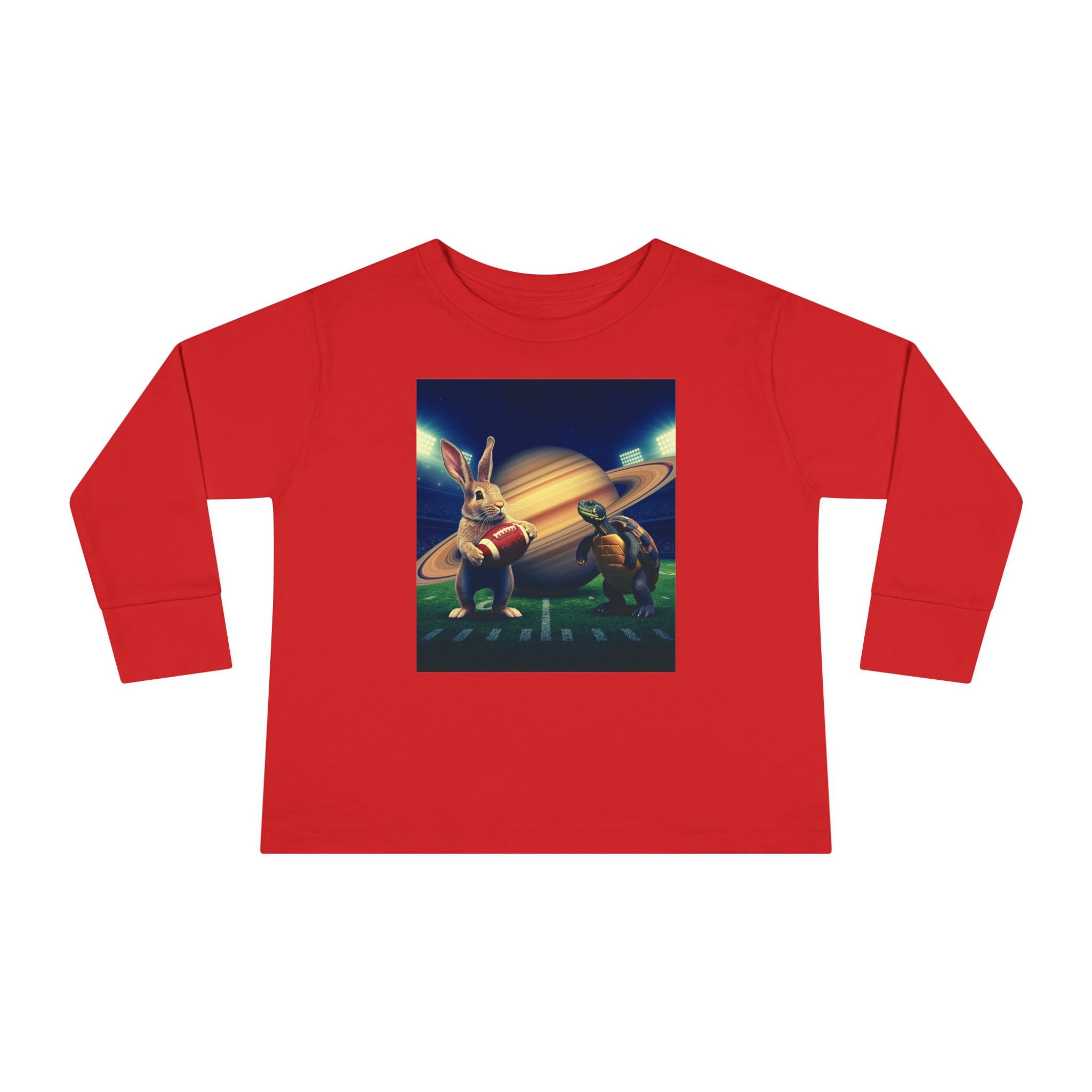 Toddler Long Sleeve Tee — Saturno Football Bunny Space Print