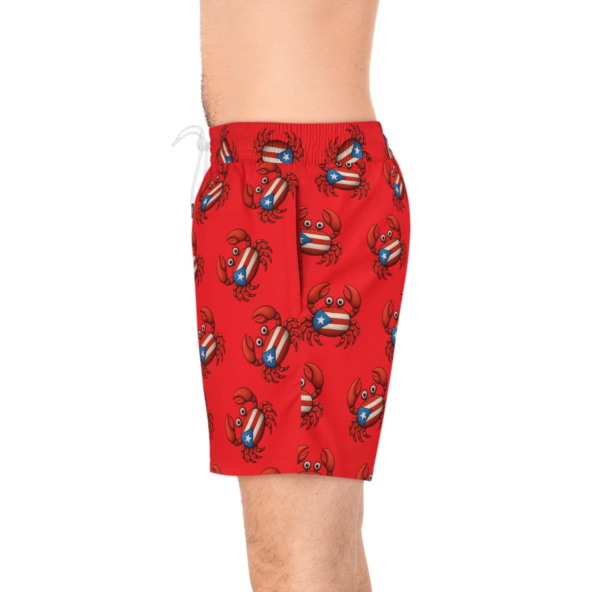 Patriotic Crab Swim Shorts – Puerto Rico Beach Trunks 95% polyester, 5% spandex