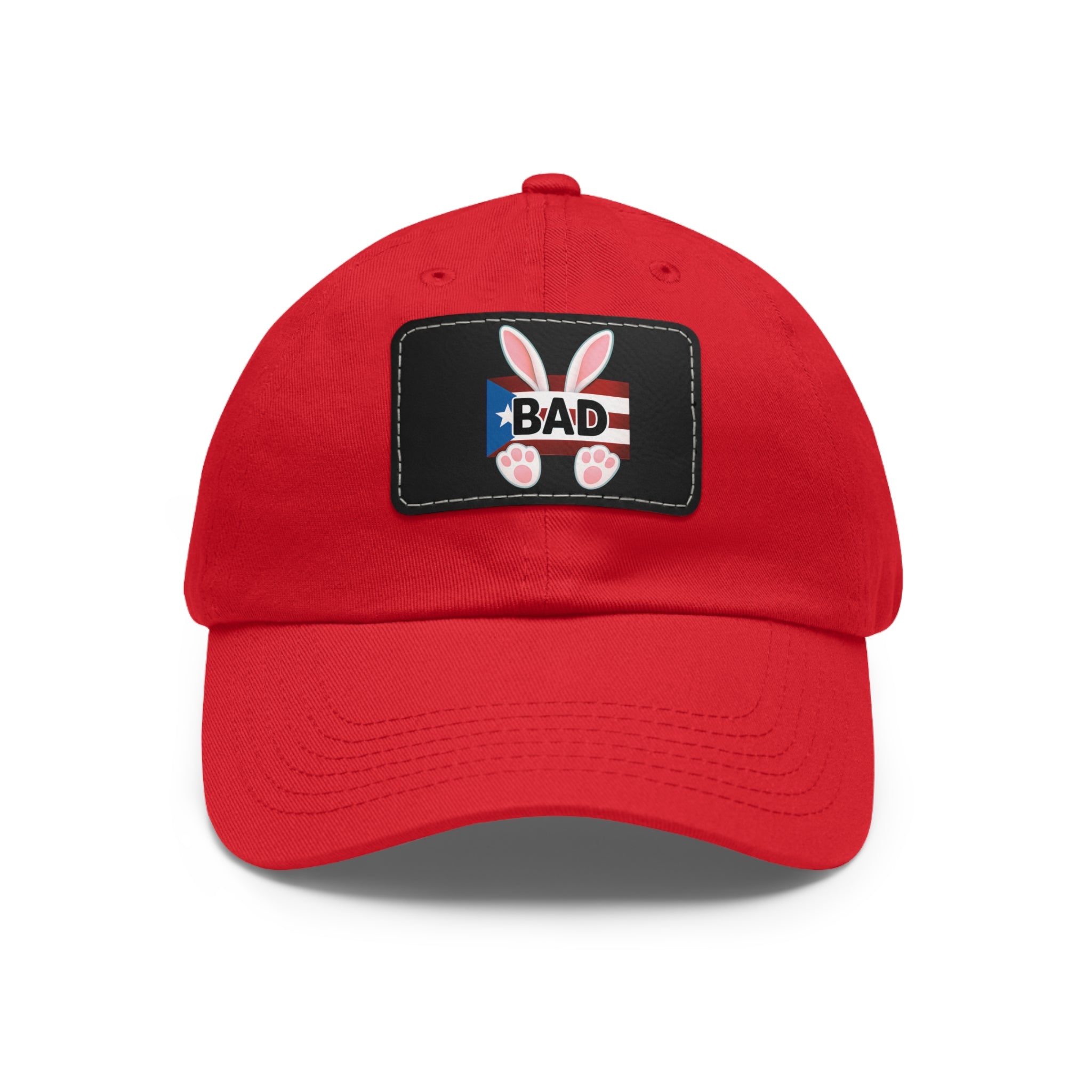 Dad Hat — "Puerto Rico Bunny" Leather Patch Baseball Cap