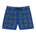 Blue Puerto Rico Coqui Beach Shorts — Mid-Length Trunks 95% polyester, 5% spandex