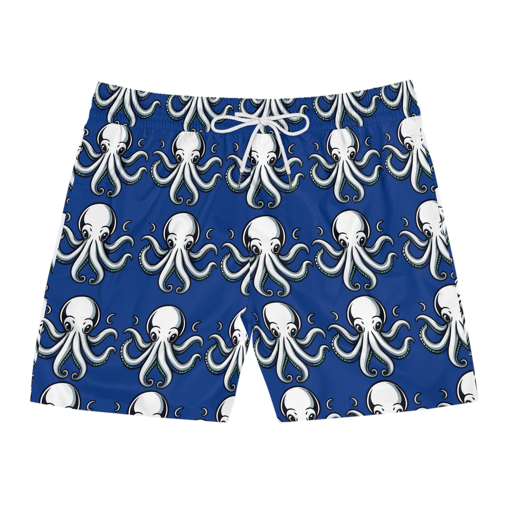 Octopus Print Men's Swim Shorts — Blue Octopus 95% polyester, 5% spandex