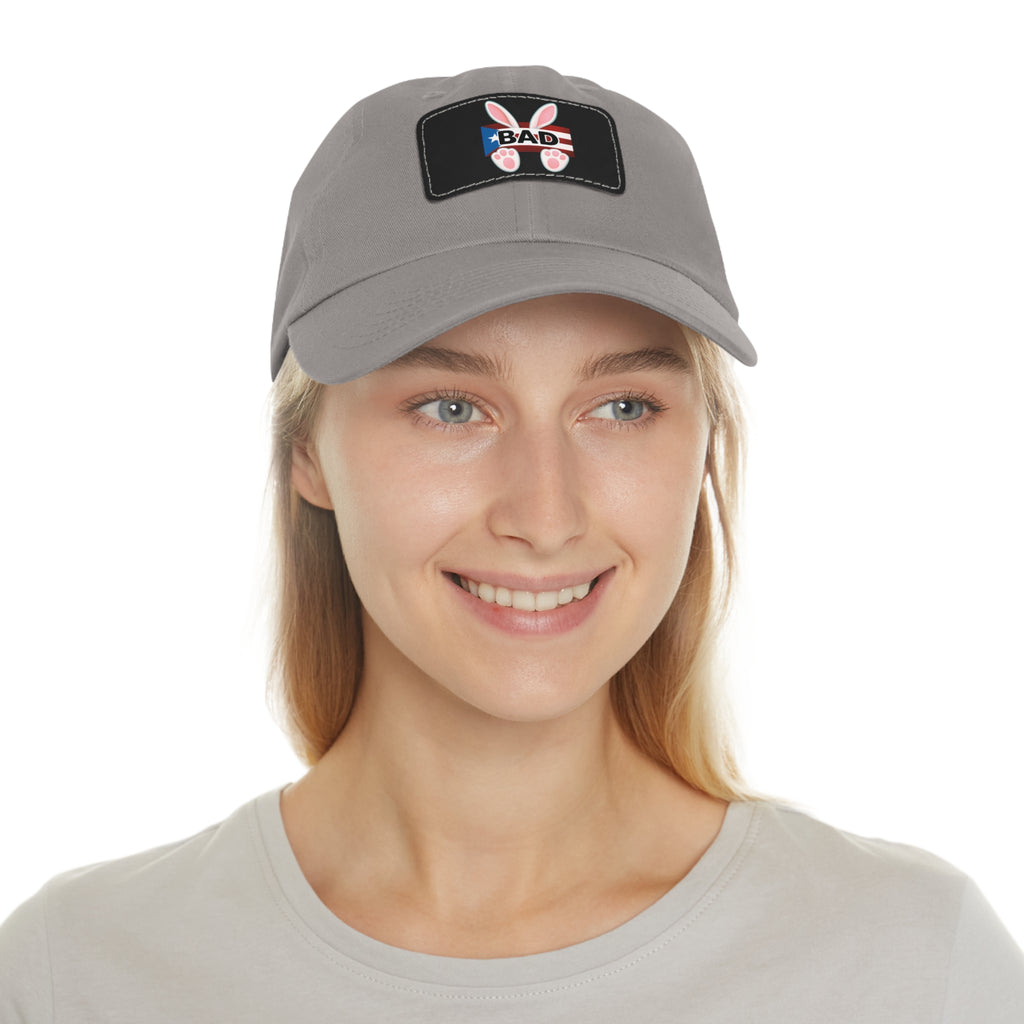 Dad Hat — "Puerto Rico Bunny" Leather Patch Baseball Cap