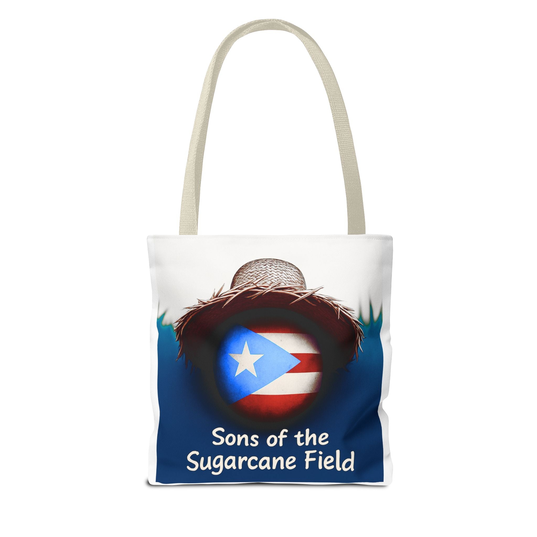 Sons of the Sugarcane Field Tote Bag — Puerto Rican Pride Straw Hat Design