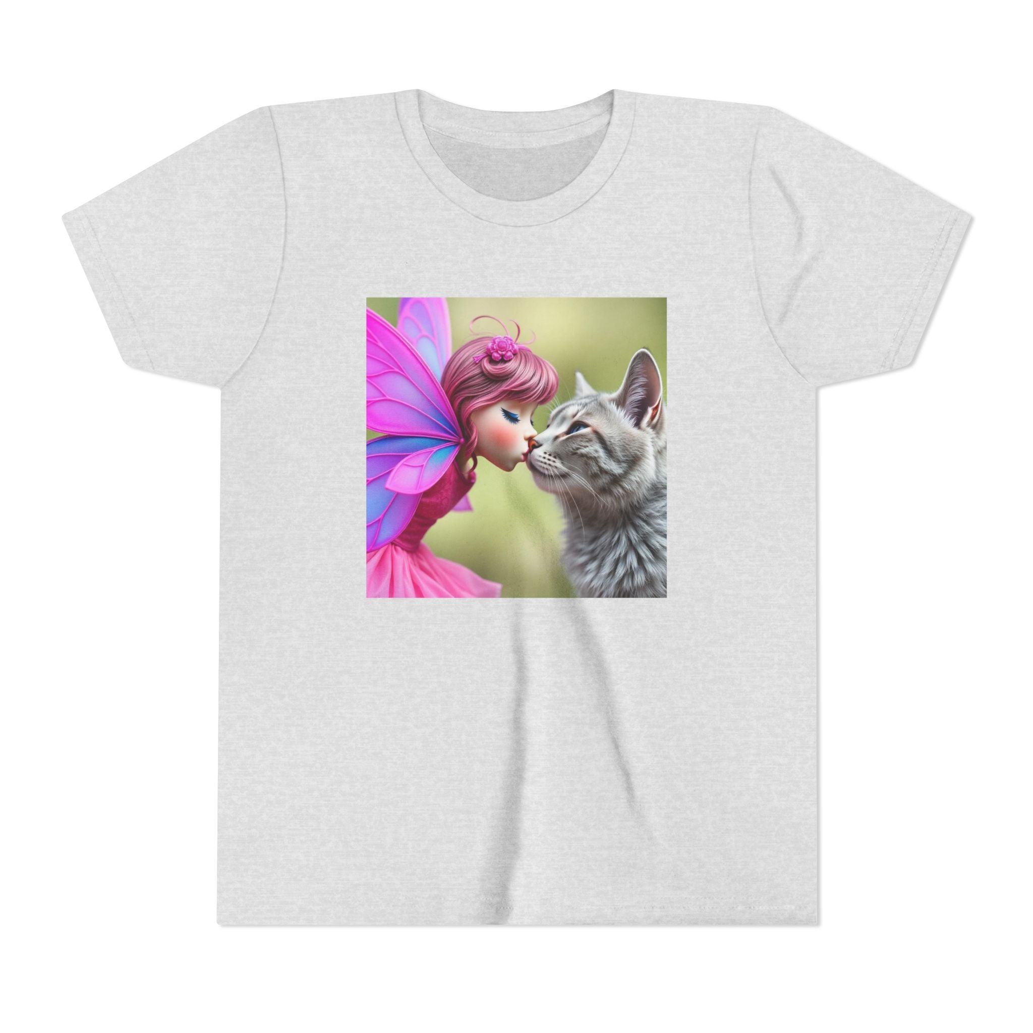 Fairy Kissing Kitten Cute Graphic Shirt - Youth Tee