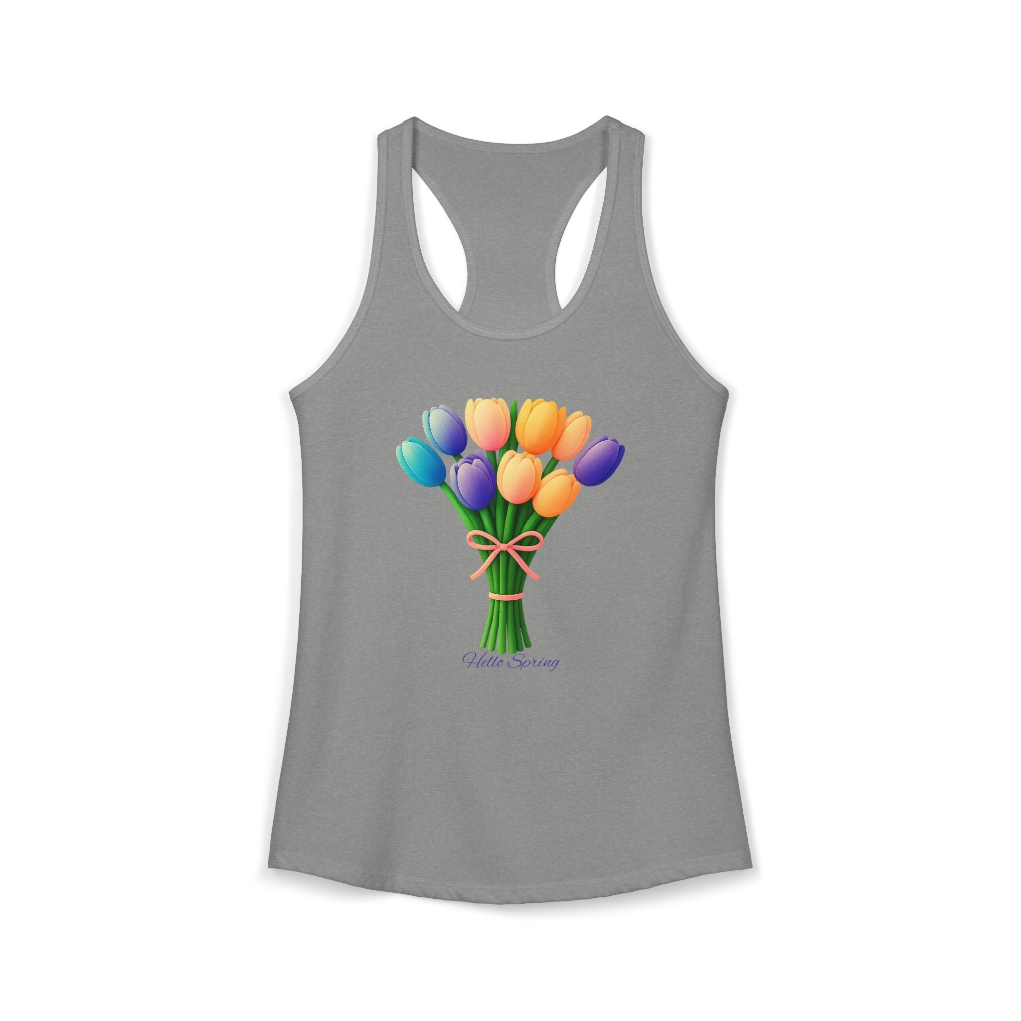 Women's Racerback Tank - Tulips Adult Hello Spring T-shirt
