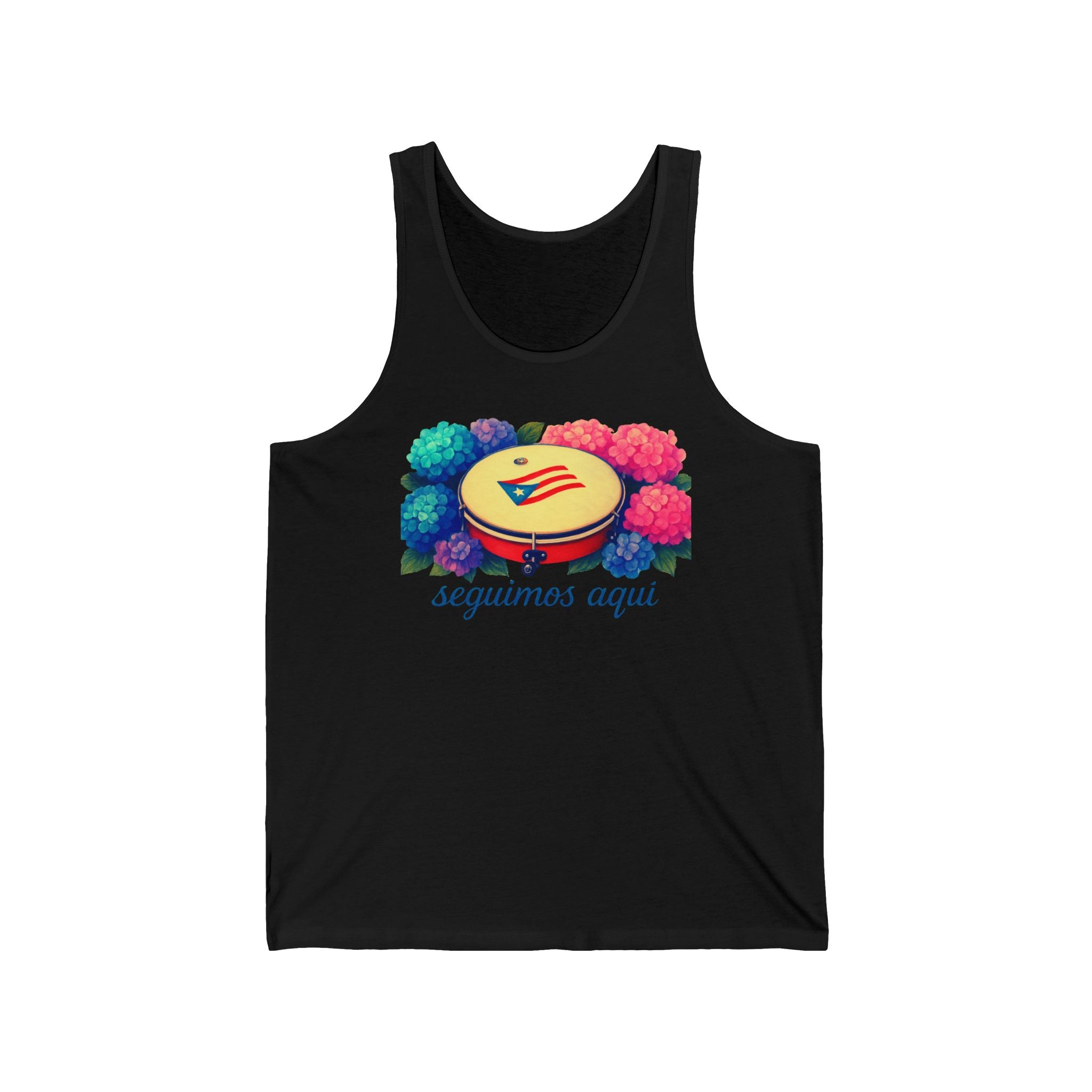 Tank Top — 'seguimos aqui' Puerto Rican Plenera & Hydrangea Floral Design