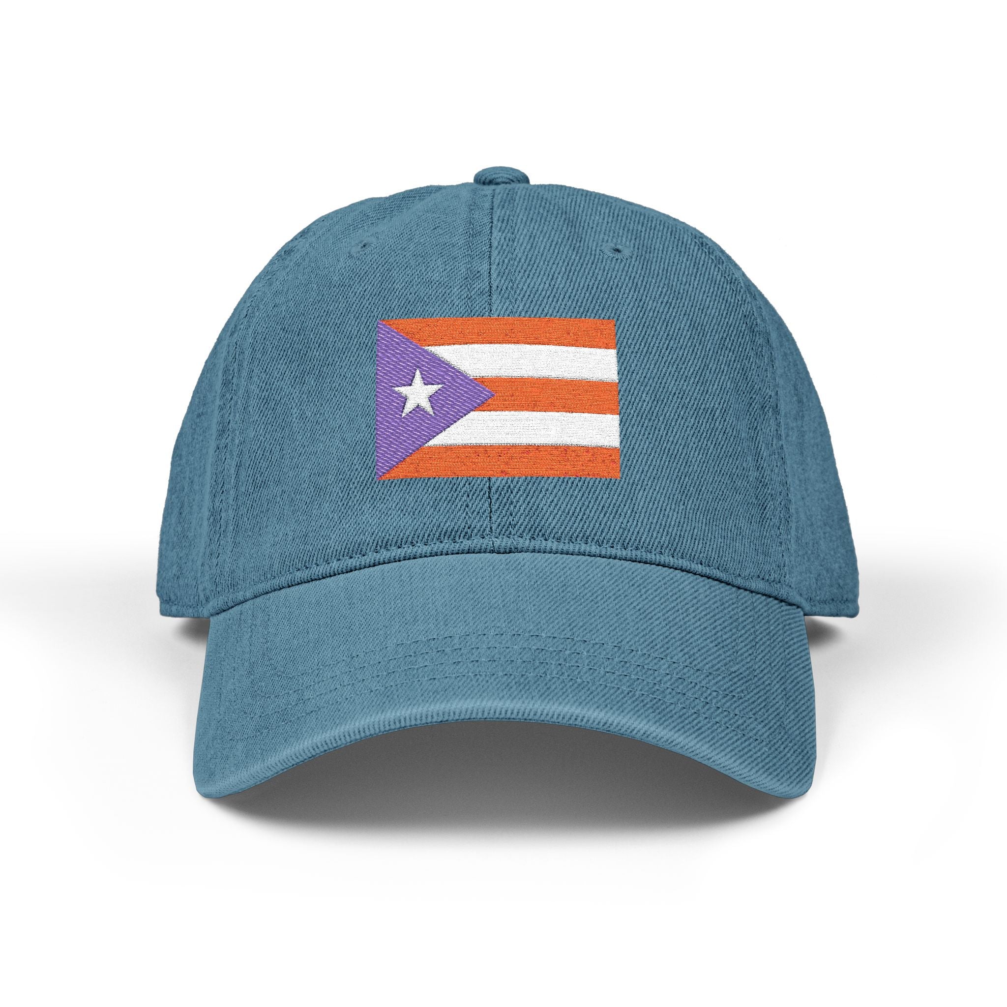 Puerto Rico Flag Themed Embroidery Denim Hat — Puerto Rico Baseball Cap