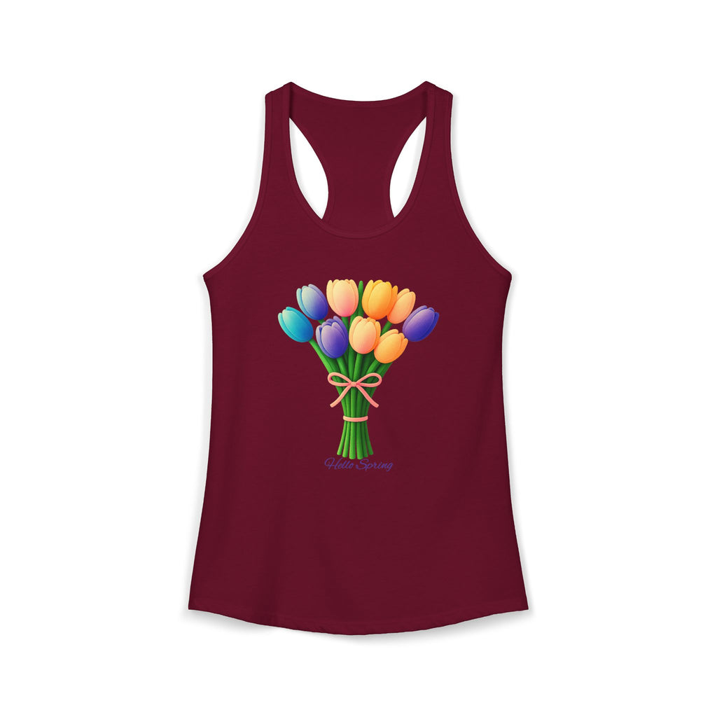 Women's Racerback Tank - Tulips Adult Hello Spring T-shirt
