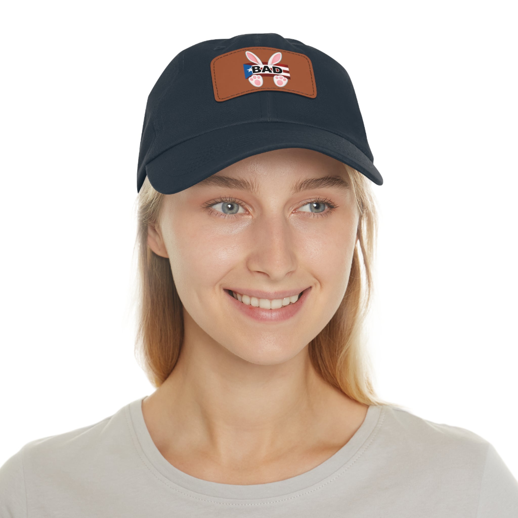 Dad Hat — "Puerto Rico Bunny" Leather Patch Baseball Cap