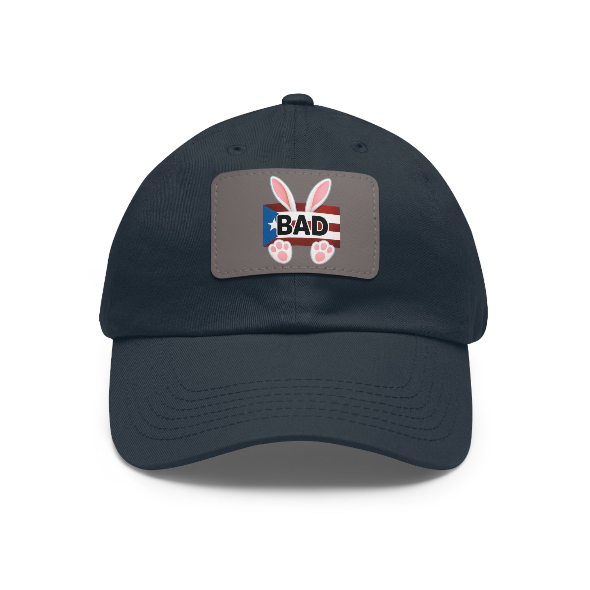 Dad Hat — "Puerto Rico Bunny" Leather Patch Baseball Cap