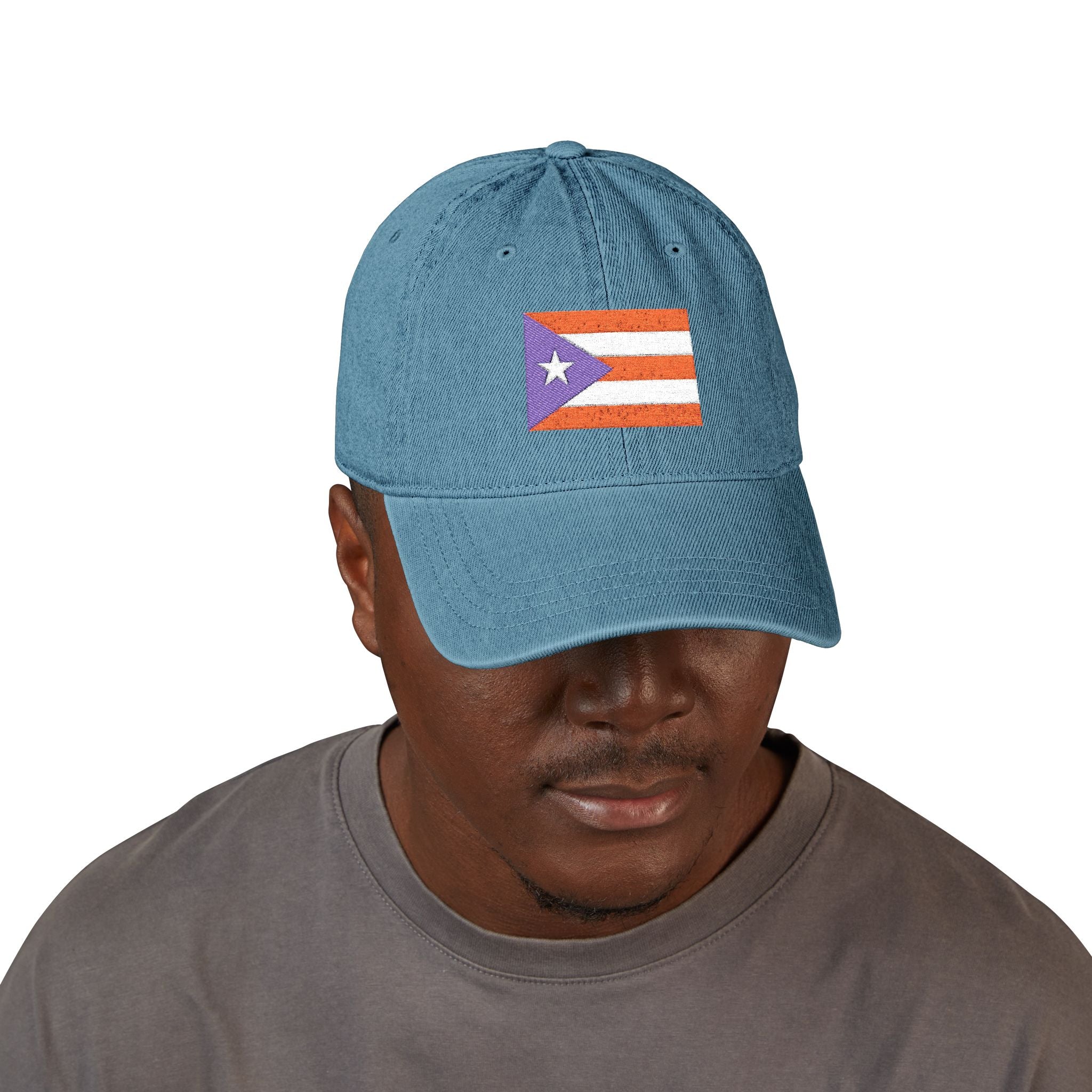 Puerto Rico Flag Themed Embroidery Denim Hat — Puerto Rico Baseball Cap