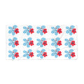 Beach Towel - "Azure" Blue & Red Hibiscus Pattern