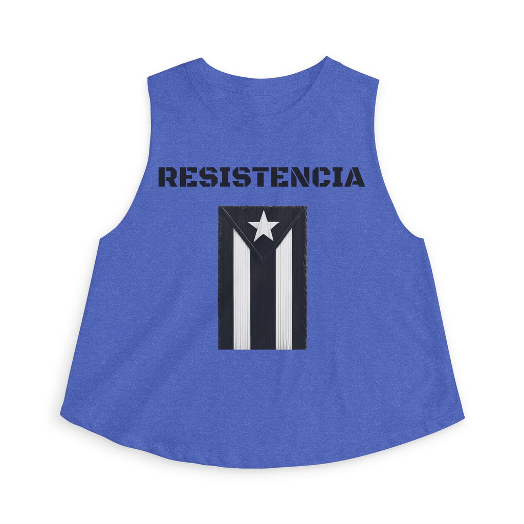 Puerto Rico Flag Crop Top — Black Vintage Resistencia Tank
