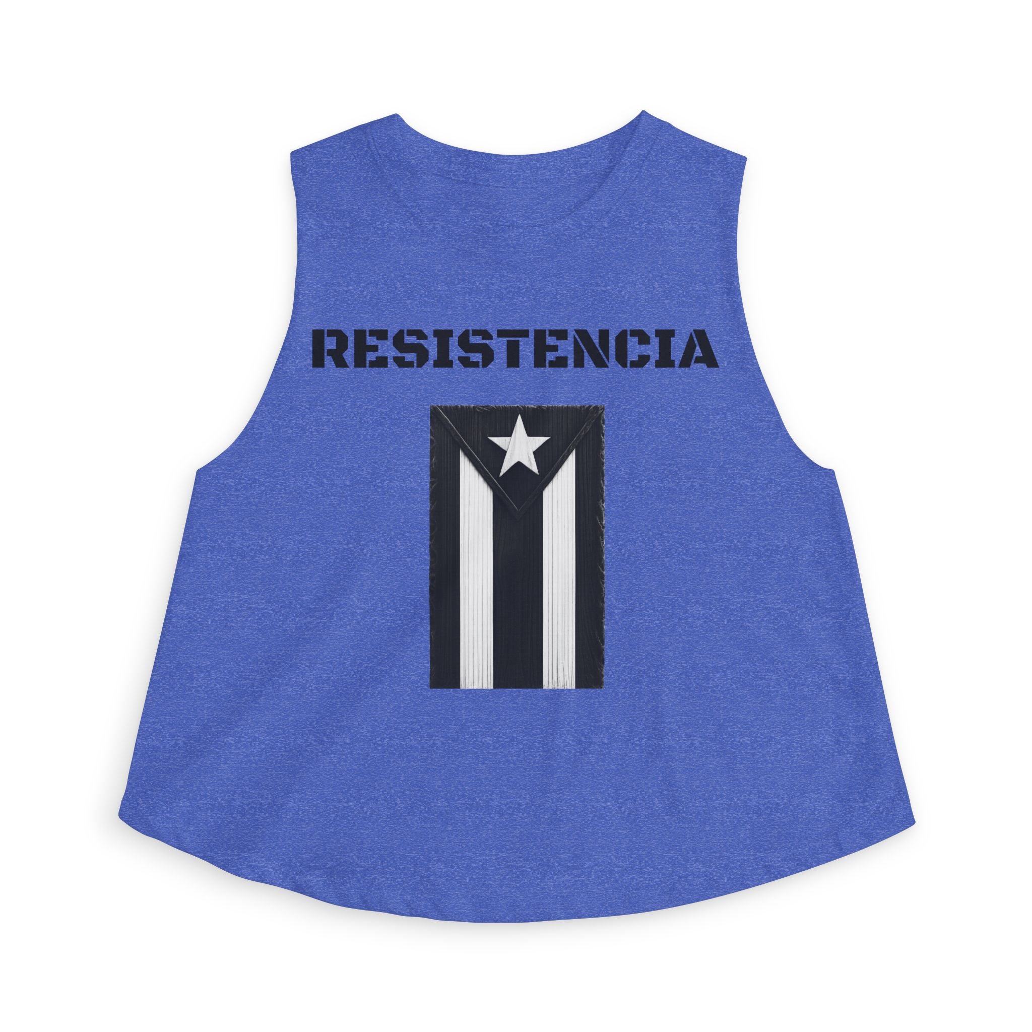 Puerto Rico Flag Crop Top — Black Vintage Resistencia Tank