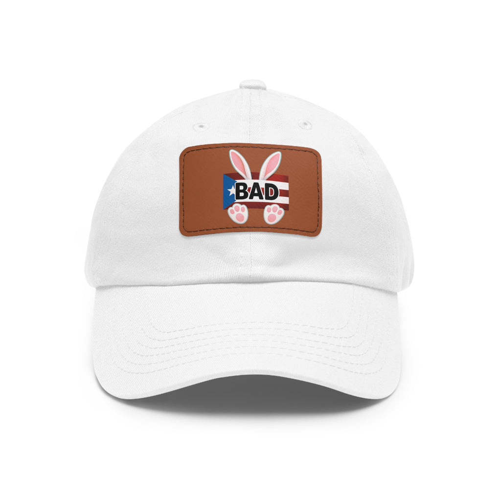 Dad Hat — "Puerto Rico Bunny" Leather Patch Baseball Cap