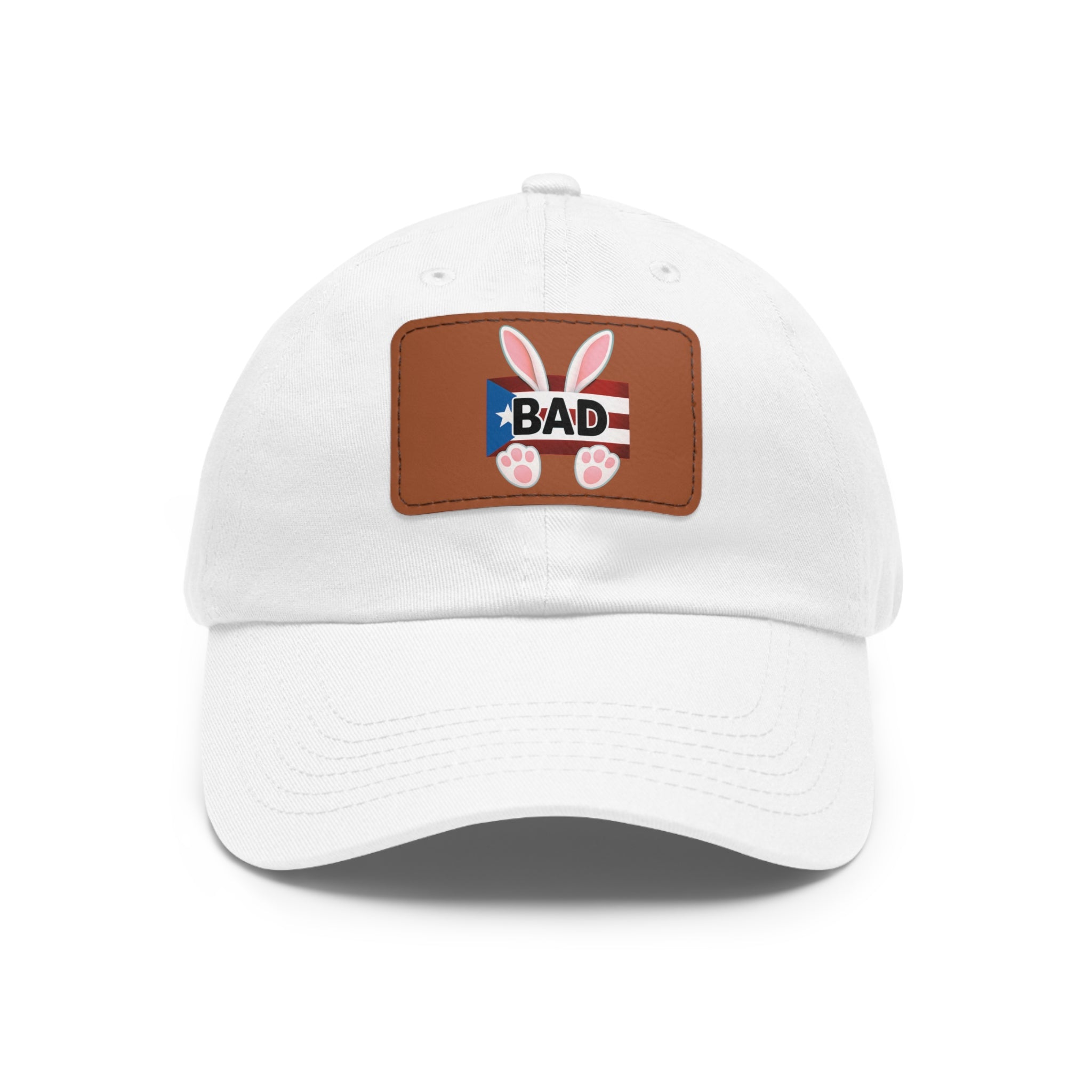 Dad Hat — "Puerto Rico Bunny" Leather Patch Baseball Cap