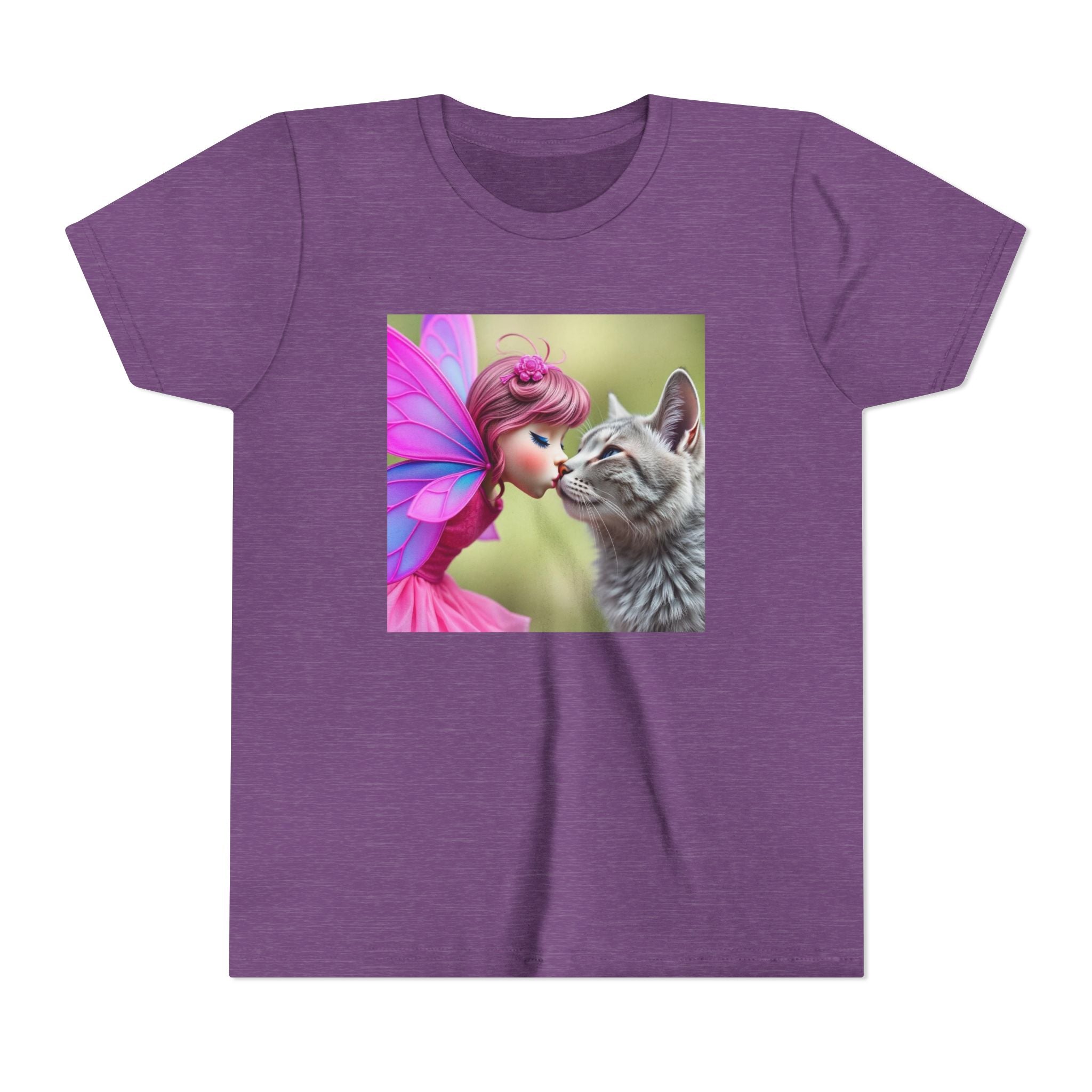 Fairy Kissing Kitten Cute Graphic Shirt - Youth Tee