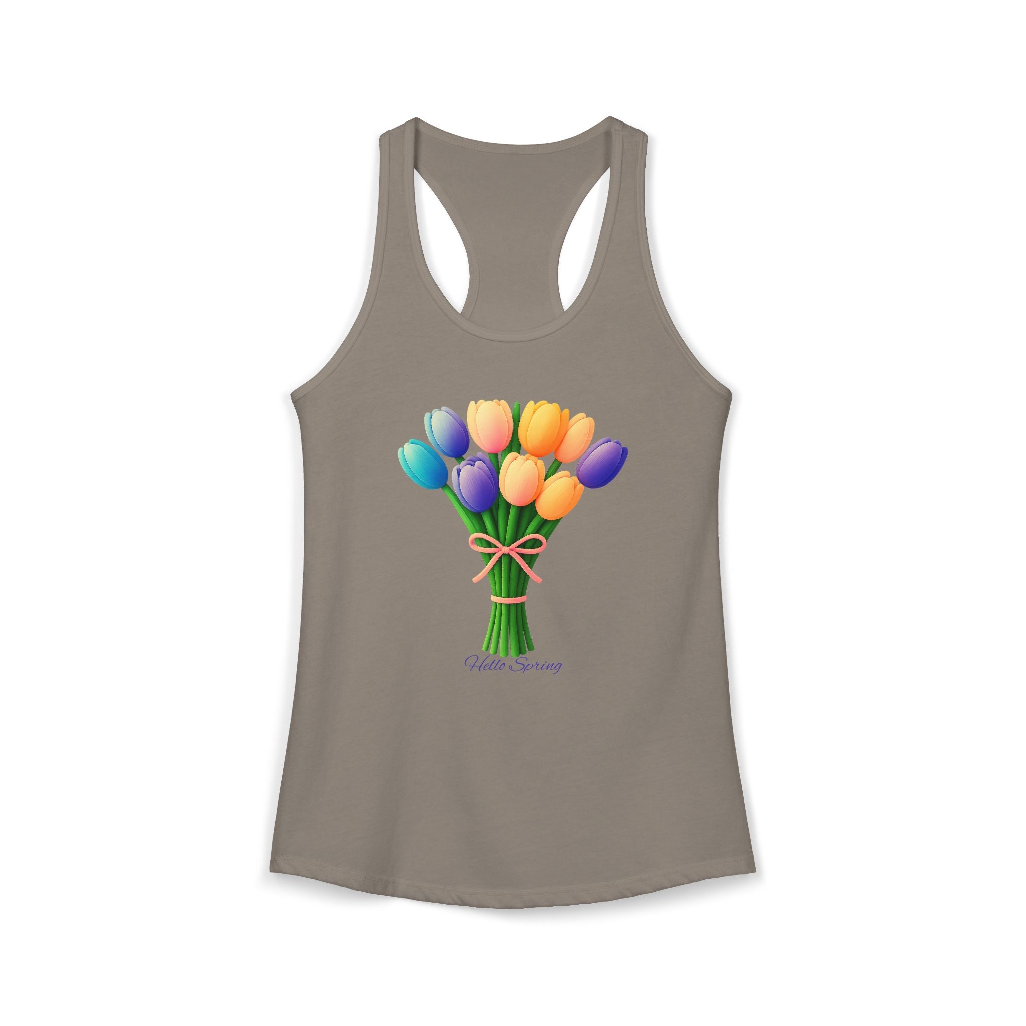 Women's Racerback Tank - Tulips Adult Hello Spring T-shirt